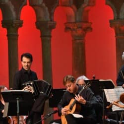 Performing with Julien Labro; Photo by Gabe Palacio